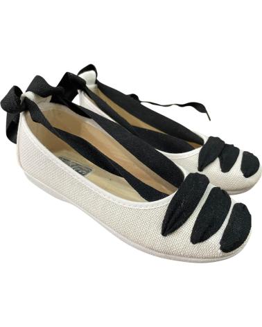 ANDREA RUIZ BALLERINES 701-20 EN LIN AVEC RUBANS BEIGE