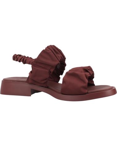 CAMPER SANDALIAS CAMPER CON TIRAS FRUNCIDAS Y TACÓN BAJO ROJO