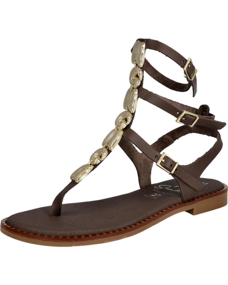 OH MY SANDALS SANDALIAS ROMANAS 5845 CON ADORNOS DE MONEDAS MARRON
