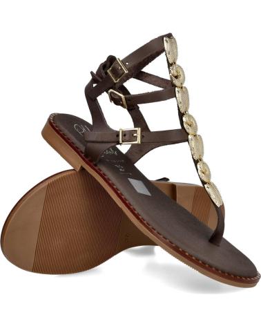 OH MY SANDALS SANDALIAS ROMANAS 5845 CON ADORNOS DE MONEDAS MARRON