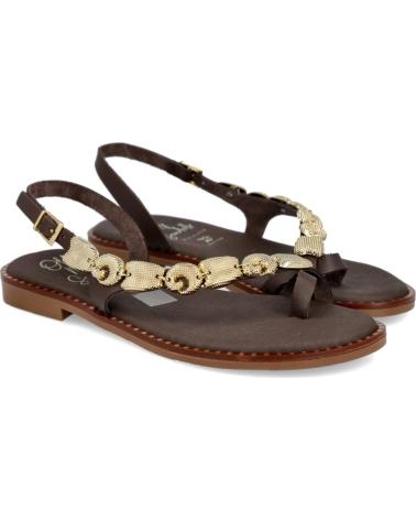 OH MY SANDALS SANDALIAS PLANAS DE DEDO CON DETALLE DE MONEDAS MARRON