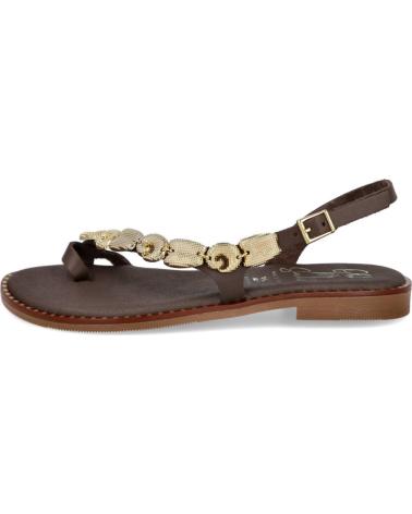 OH MY SANDALS SANDALIAS PLANAS DE DEDO CON DETALLE DE MONEDAS MARRON