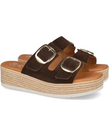 OH MY SANDALS SANDALIAS 6033 CON PLATAFORMA Y DOBLE HEBILLA MARRON