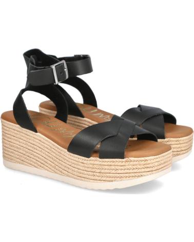 OH MY SANDALS SANDALIAS 5445 CON PLATAFORMA Y TIRAS CRUZADAS NEGRO
