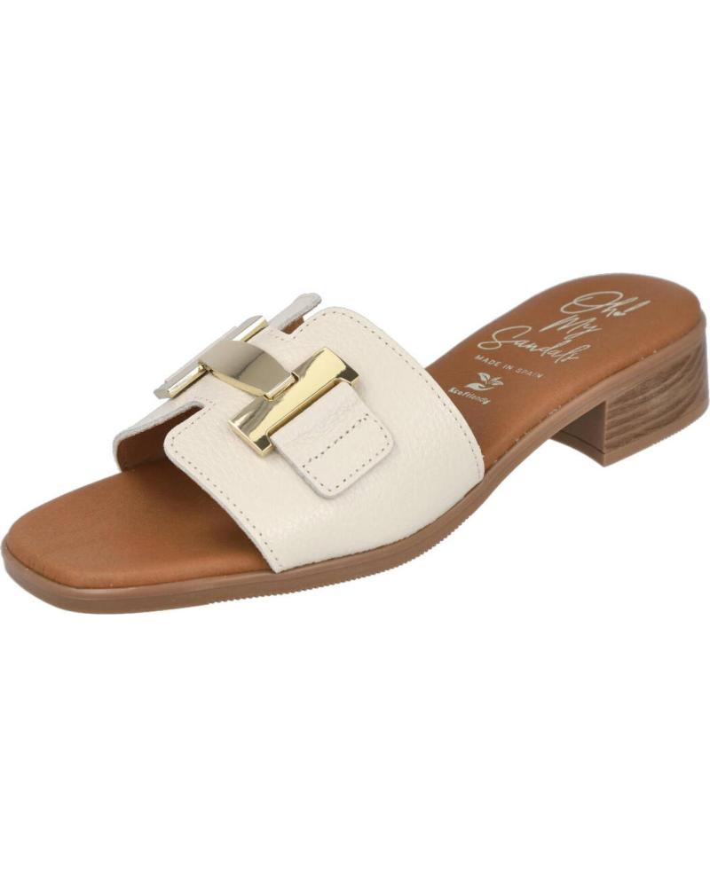 OH MY SANDALS OH MY SANDALS 5890 SANDALIAS DESTALONADAS TACÓN BAJO CON ADORNO METÁLICO HIELO