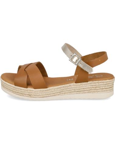 OH MY SANDALS SANDALIAS 5693 CON PLATAFORMA Y TIRA METALIZADA ROBLE