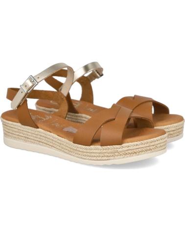 OH MY SANDALS SANDALIAS 5693 CON PLATAFORMA Y TIRA METALIZADA ROBLE