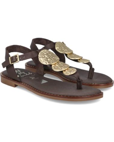 OH MY SANDALS SANDALIA ESCLAVA 5848 CON ADORNOS METÁLICOS MARRON
