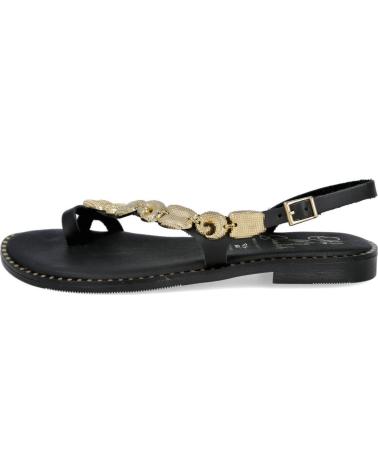 OH MY SANDALS SANDALIAS PLANAS 5844 CON DETALLE DE MONEDAS NEGRO