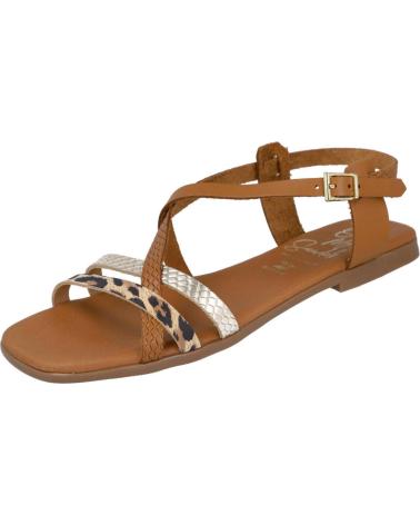 OH MY SANDALS SANDALIAS PLANAS 5801 CON DETALLE ANIMAL PRINT ROBLE