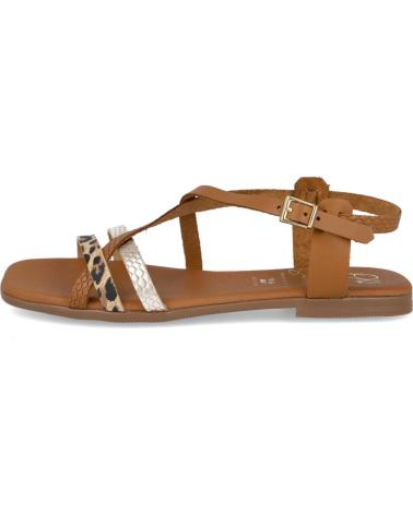 OH MY SANDALS SANDALIAS PLANAS 5801 CON DETALLE ANIMAL PRINT ROBLE