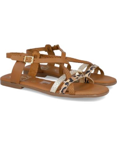 OH MY SANDALS SANDALIAS PLANAS 5801 CON DETALLE ANIMAL PRINT ROBLE