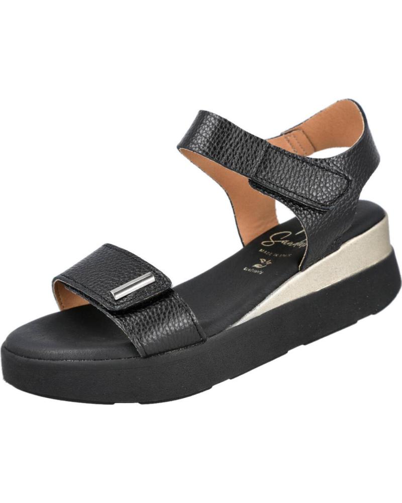 OH MY SANDALS SANDALIAS 5965 CON PLATAFORMA Y CIERRE ADHESIVO NEGRO