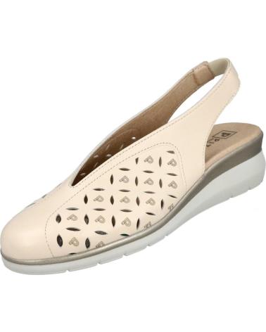 PITILLOS SANDALIAS PITILLOS 11071 DESTALONADAS CON CALADOS CREMA