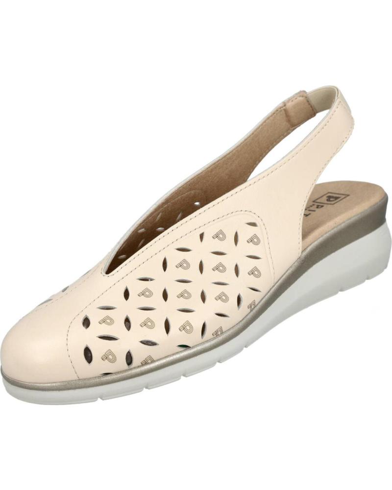 PITILLOS SANDALIAS PITILLOS 11071 DESTALONADAS CON CALADOS CREMA