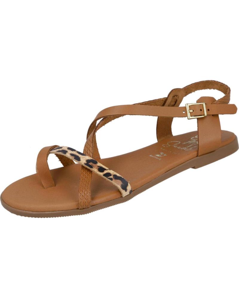 OH MY SANDALS SANDALIAS PLANAS 5807 CON DETALLE DE CADENA ROBLE