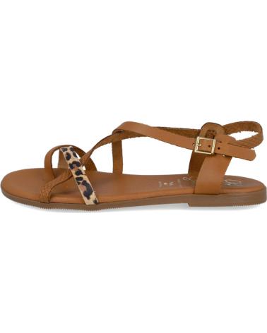 OH MY SANDALS SANDALIAS PLANAS 5807 CON DETALLE DE CADENA ROBLE