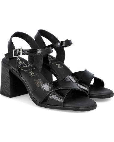 OH MY SANDALS SANDALIAS 5908 CRUZADAS DE TACÓN ALTO NEGR0