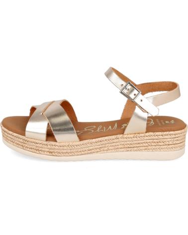 OH MY SANDALS OH MY SANDALS 5693 SANDALIAS CON CUÑA Y TIRAS CRUZADAS CHAMPAGNE