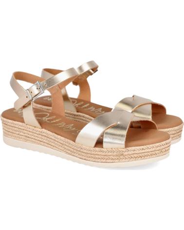 OH MY SANDALS OH MY SANDALS 5693 SANDALIAS CON CUÑA Y TIRAS CRUZADAS CHAMPAGNE