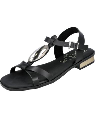 OH MY SANDALS 5875 SANDALIAS PLANAS CON ADORNO METALICO DE MUJER NEGRO