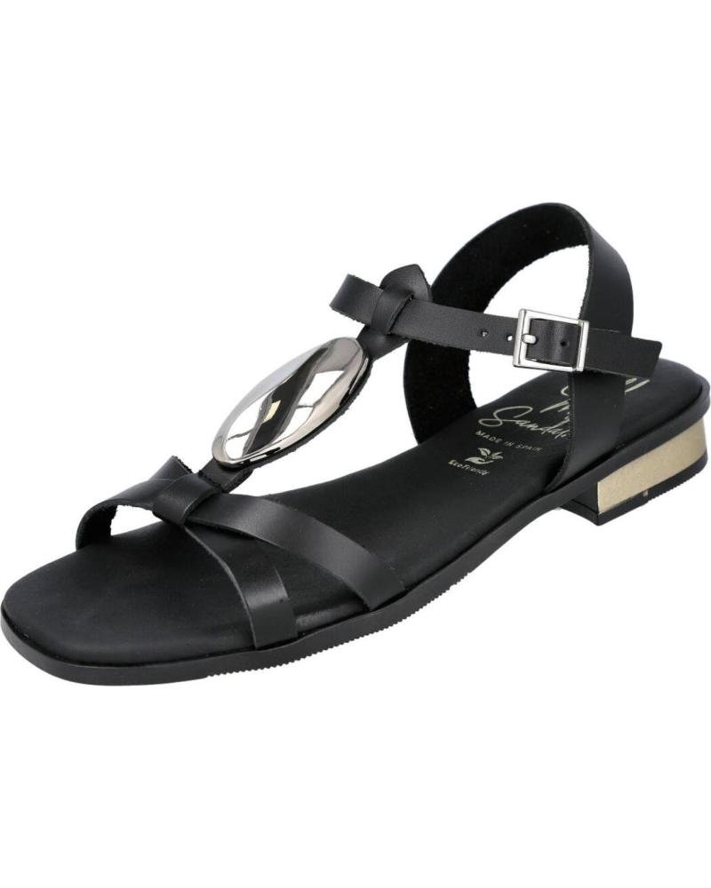 OH MY SANDALS 5875 SANDALIAS PLANAS CON ADORNO METALICO DE MUJER NEGRO