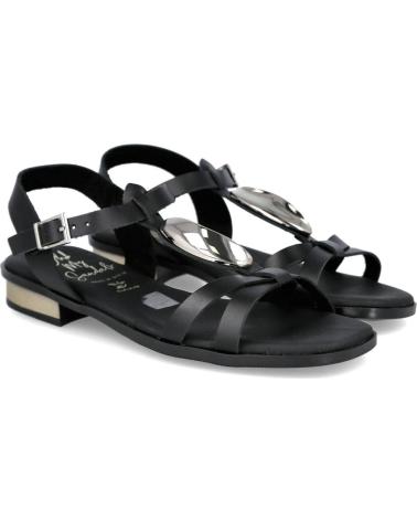 OH MY SANDALS 5875 SANDALIAS PLANAS CON ADORNO METALICO DE MUJER NEGRO