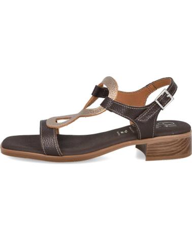 OH MY SANDALS SANDALIAS DE TACÓN BAJO COMBINADAS CON DETALLE DECORATIVO MARRON