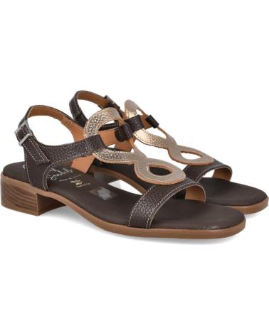 OH MY SANDALS SANDALIAS DE TACÓN BAJO COMBINADAS CON DETALLE DECORATIVO MARRON