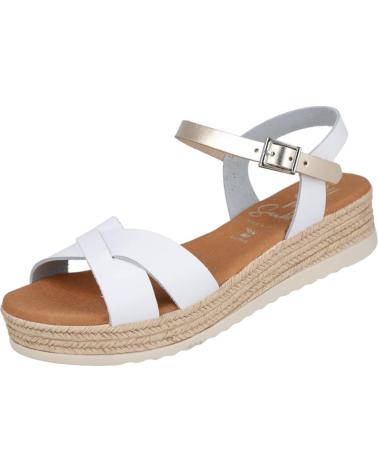 OH MY SANDALS SANDALIAS PLANAS 5693 CON TIRAS CRUZADAS Y SUELA DE YUTE BLANCO