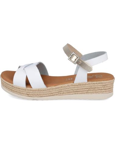 OH MY SANDALS SANDALIAS PLANAS 5693 CON TIRAS CRUZADAS Y SUELA DE YUTE BLANCO