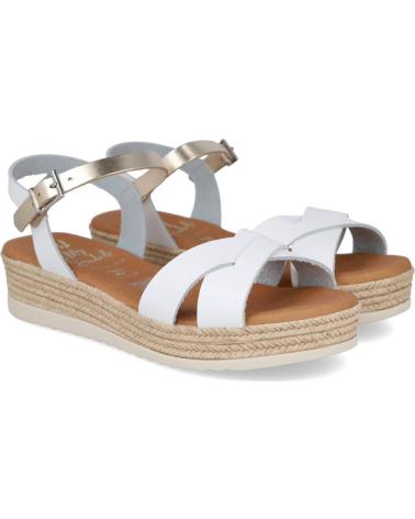 OH MY SANDALS SANDALIAS PLANAS 5693 CON TIRAS CRUZADAS Y SUELA DE YUTE BLANCO