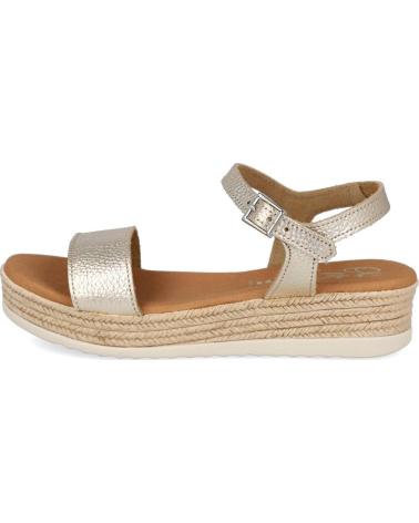 OH MY SANDALS SANDALIAS PLANAS 6111 CON PLATAFORMA Y CIERRE DE HEBILLA CHAMPAGNE