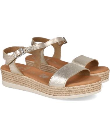 OH MY SANDALS SANDALIAS PLANAS 6111 CON PLATAFORMA Y CIERRE DE HEBILLA CHAMPAGNE