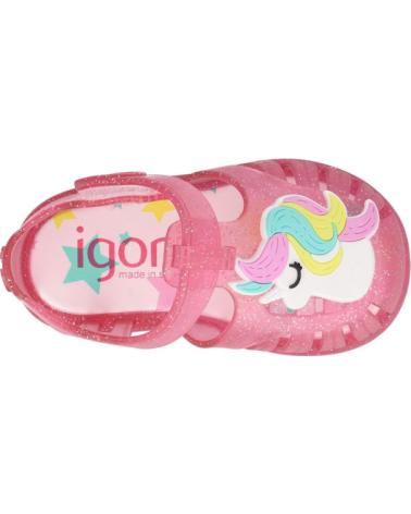 IGOR SANDALIAS CANGREJERAS BAREFOOT IGOR 10327 CON UNICORNIO MORADO