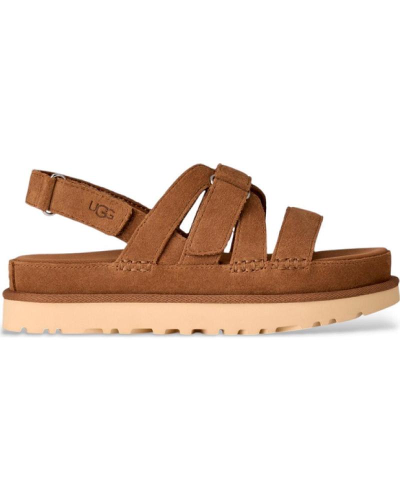 UGG SANDALIAS PLANAS MUJER W GOLDENSTAR GLEAM CUERO MARRóN