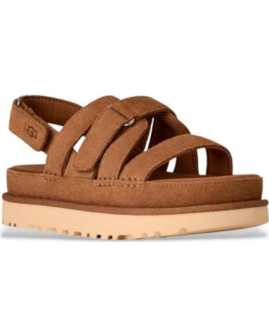 UGG SANDALIAS PLANAS MUJER W GOLDENSTAR GLEAM CUERO MARRóN