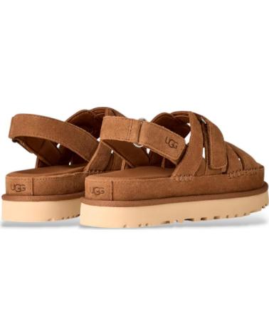 UGG SANDALIAS PLANAS MUJER W GOLDENSTAR GLEAM CUERO MARRóN