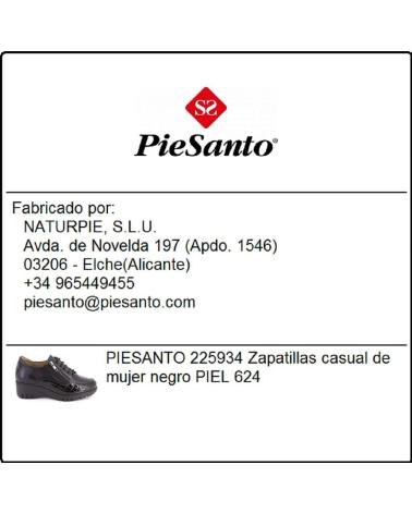 PIESANTO PIESANTO 215934 ZAPATOS DE PIEL CON CORDONES Y CREMALLERA NEGRO
