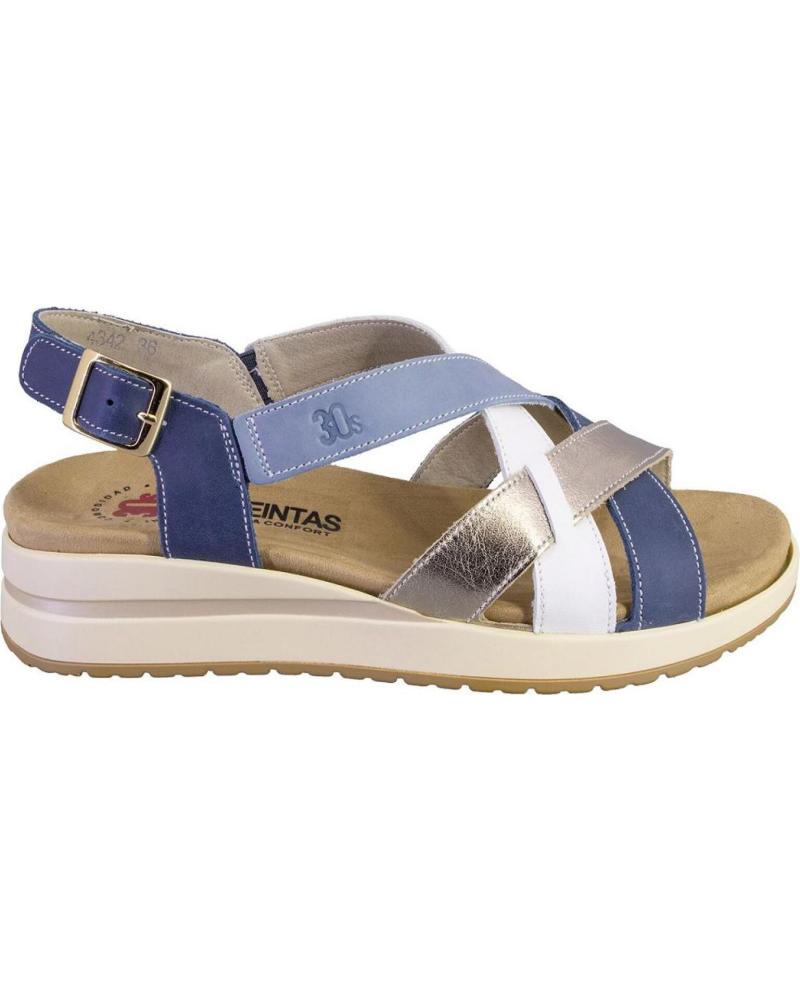 TREINTAS SANDALIAS TREINTAS 4535 DE PIEL CON CIERRE DE HEBILLA AZUL