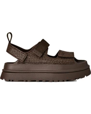 UGG SANDALIAS PLANAS MUJER W GOLDENGLOW EMBOSSED MARRON MARRóN