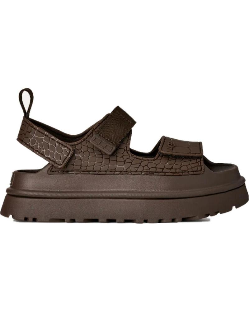 UGG SANDALIAS PLANAS MUJER W GOLDENGLOW EMBOSSED MARRON MARRóN