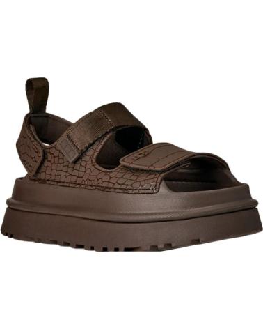 UGG SANDALIAS PLANAS MUJER W GOLDENGLOW EMBOSSED MARRON MARRóN