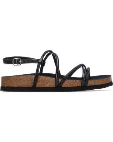 XTI SANDALIA DE TIRAS CON PLATAFORMA Y CIERRE DE HEBILLA NEGRO