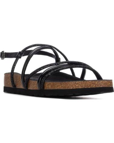 XTI SANDALIA DE TIRAS CON PLATAFORMA Y CIERRE DE HEBILLA NEGRO