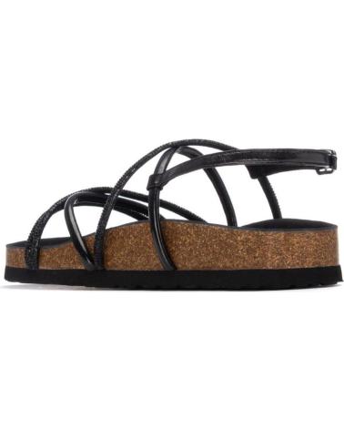 XTI SANDALIA DE TIRAS CON PLATAFORMA Y CIERRE DE HEBILLA NEGRO