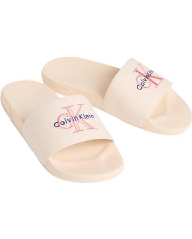 CALVIN KLEIN SANDALIAS CALVIN KLEIN ESS SLIDE CON LOGO BEIGE