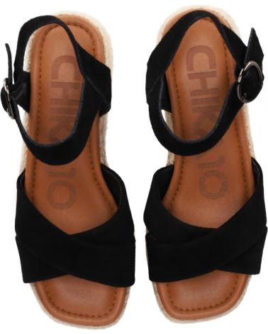 CHIKA10 SANDALIA PIEL CON PLATAFORMA NEW BONITA 11 COLOR NEGRO