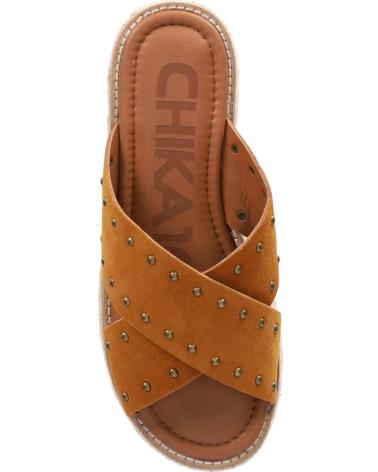CHIKA10 SANDALIAS BONNA CON PLATAFORMA Y TIRAS CRUZADAS CUERO-TAN