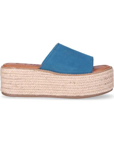 CHIKA10 SANDALIA PLATAFORMA CON CUÑA DE ESPARTO AZUL-BLUE